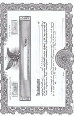 Corp Share Certificate