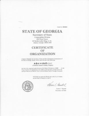 Certificate of Organization