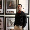 Saeed Standing Alongside His Work. EB1 - Saeed - Jewelry Designer and Director - Iran
