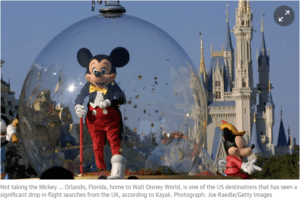 Disney hit badly by Travel Ban threat as tourism slumps. 