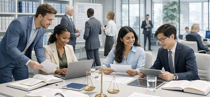 Immigration law firm leadership team meeting