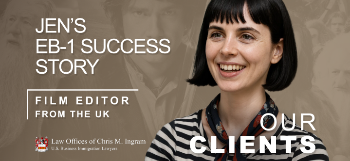 talent5 Young professional researching EB-1 extraordinary ability and U.S. immigration options on a laptop